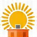 Icon of sun over battery